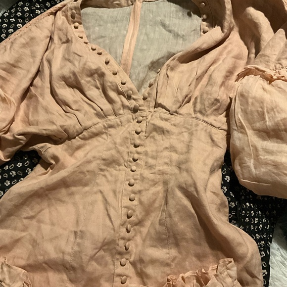 Chic Blush Ruffle Sleeve Mini Dress - Picture 2 of 8